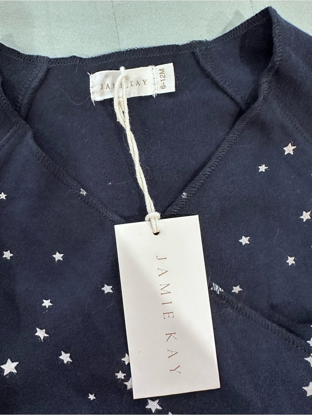 Jamie Kay Navy Star Wrap Tee with Cream Tie - Picture 2 of 2